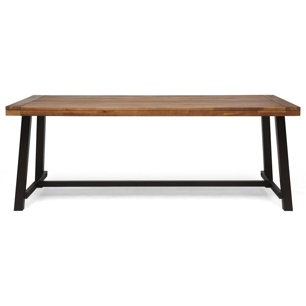 Noble House Carlisle Patio Dining Table in Sandblast Teak Brown, , large
