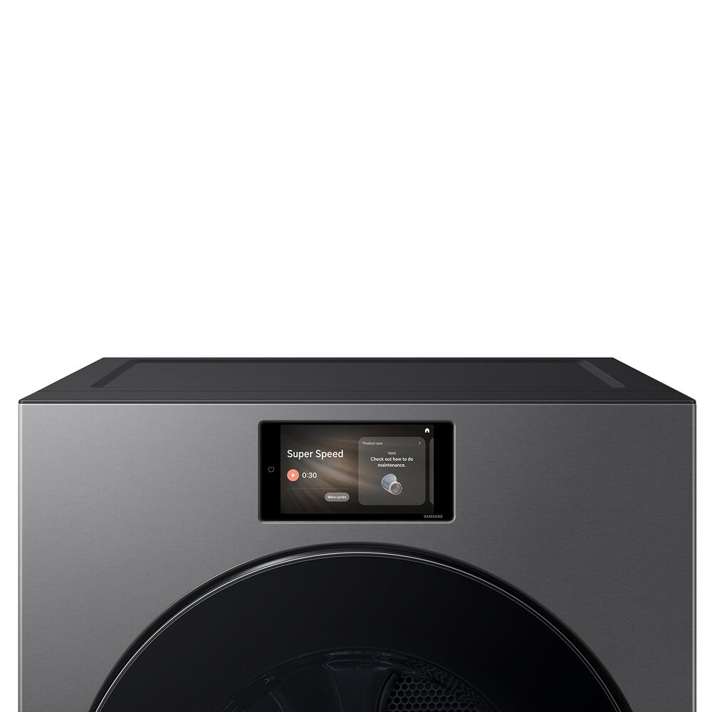 SAMSUNG Bespoke 5.3 Cu. Ft. Front Load Washer and 7.6 Cu. Ft. Front Load Gas Dryer in Dark Steel, , large