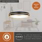 Vaxcel Northgate 16" 1-Light Flush Mount in Matte Black and Satin Gold, , large
