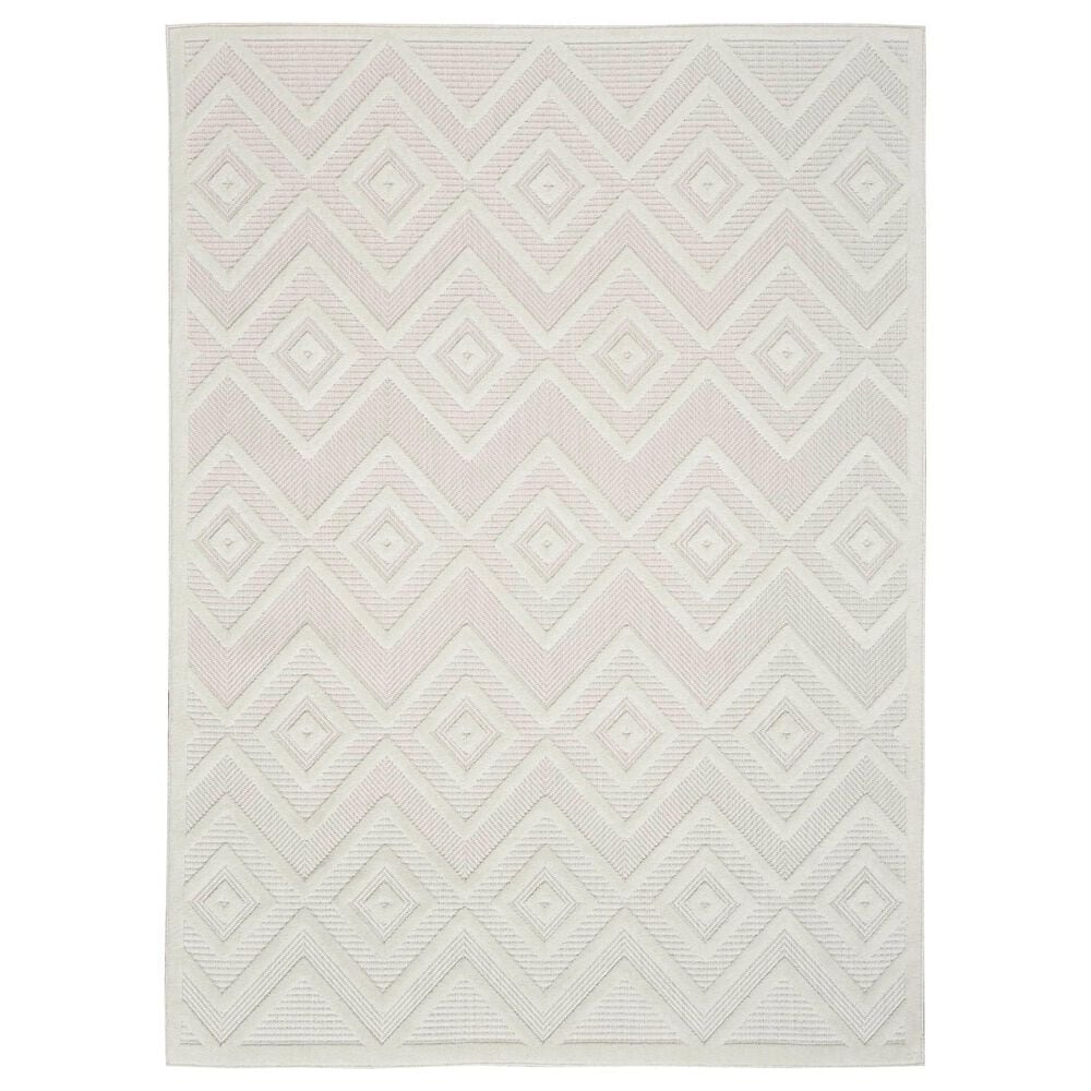 Nourison Versatile 2" x 4" Ivory and White Indoor/Outdoor Area Rug, , large