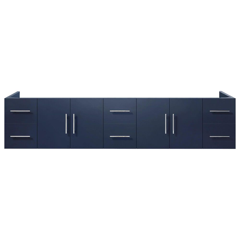 Lexora Home Geneva 84&quot; Double Bathroom Vanity in Navy Blue with 2 cm White Carrara Marble Top and Rectangular Sinks, , large