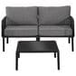 Hearth and Haven 2-Piece Patio Conversation Set with Dark Gray Cushion in Black, , large