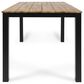Hearth and Haven Outdoor Dining Table with Slatted Design and Iron Frame in Black, , large