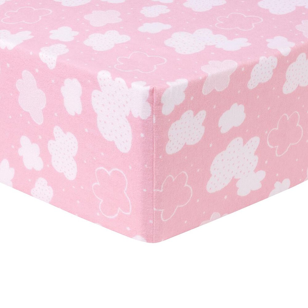Trend Labs Clouds Deluxe Flannel Fitted Crib Sheet in White, , large