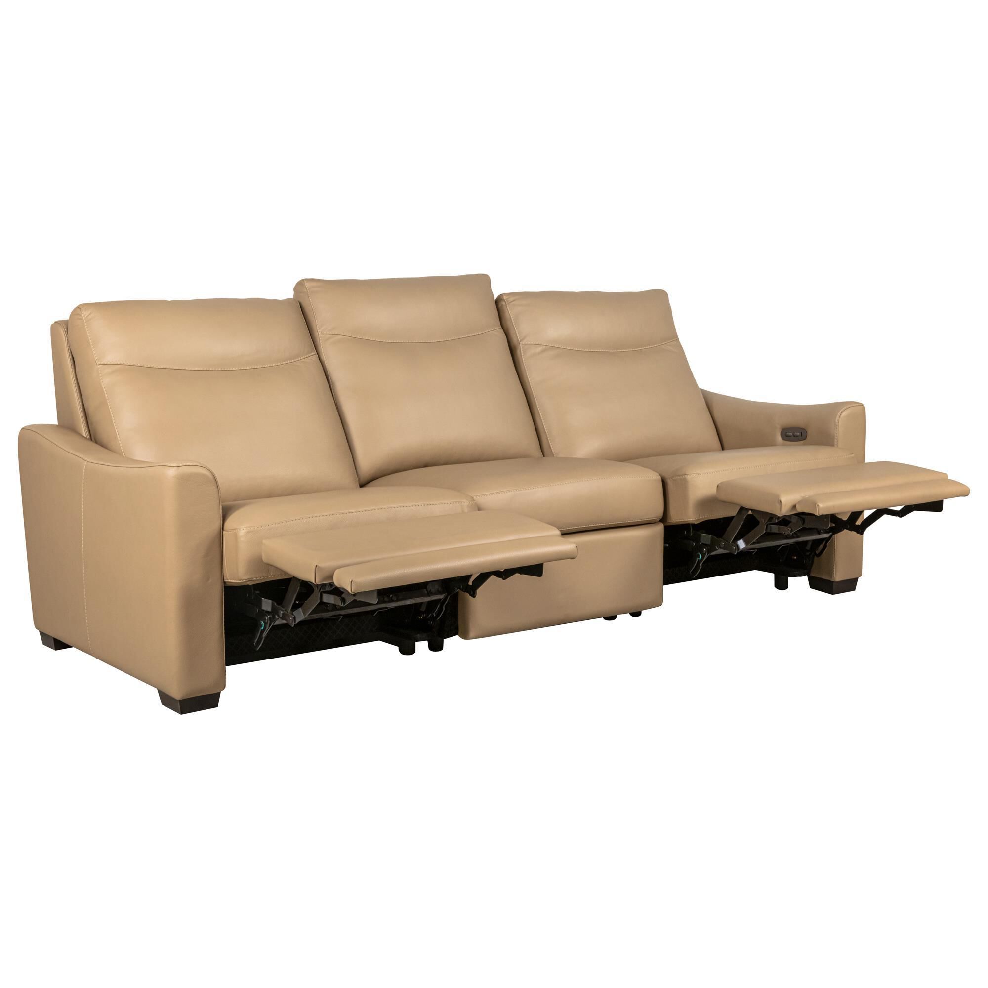 American Leather Carolina 3 Piece Power Reclining Sofa in Bison Champagne NFM
