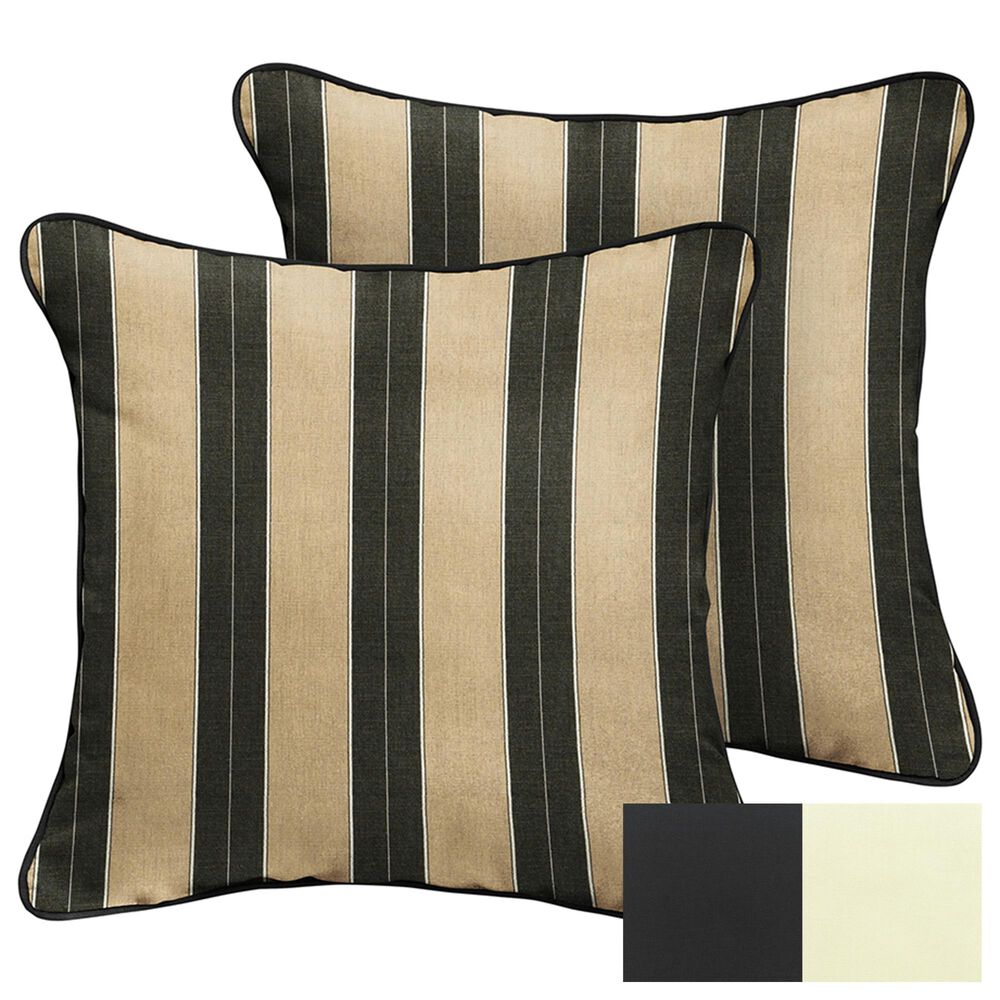 Sorra Home Sunbrella 20" Pillow in Canvas Black (Set of 2), , large