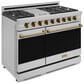 THOR KITCHEN Gordon Ramsay 6.8 Cu. Ft. 48" Professional Liquid Propane Range with Bronze Handle Kit in Stainless Steel, , large