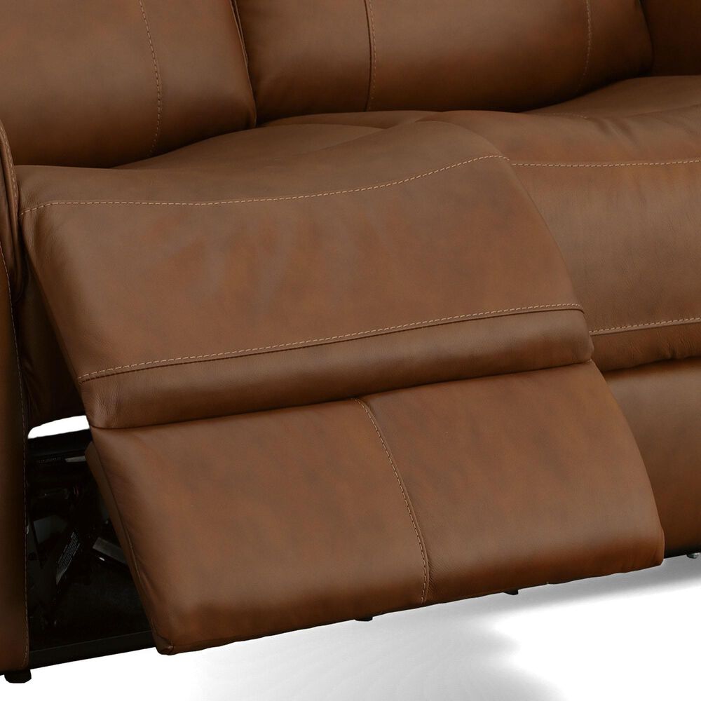 Flexsteel Henry Power Reclining Loveseat with Headrests and Lumbar in Caramel, , large