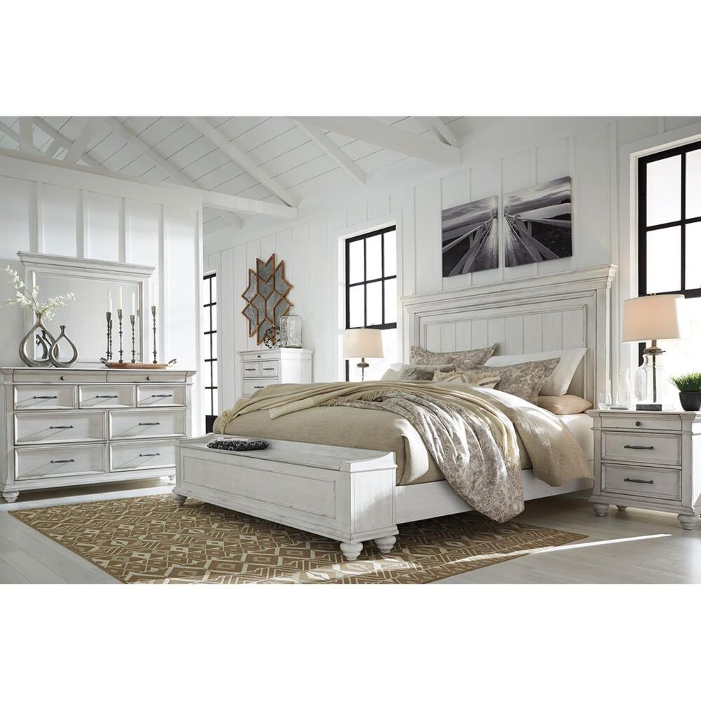 Ashley Kanwyn Queen Storage Bed in Distressed Whitewash, , large