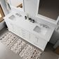 Lexora Home Dukes 80" Double Bathroom Vanity in White with 2 cm White Cultured Marble Top and Rectangular Sinks, , large