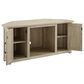 Crosley Furniture Camden 48" Corner TV Stand with Fireplace in Frosted Oak, , large