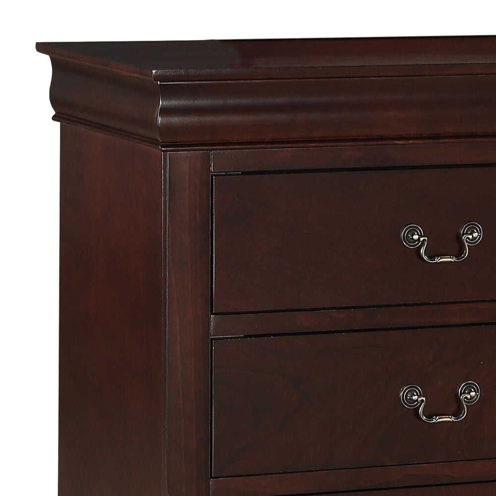 Crown Mark Louis Philip 3-Piece King Bedroom Set in Cherry, , large