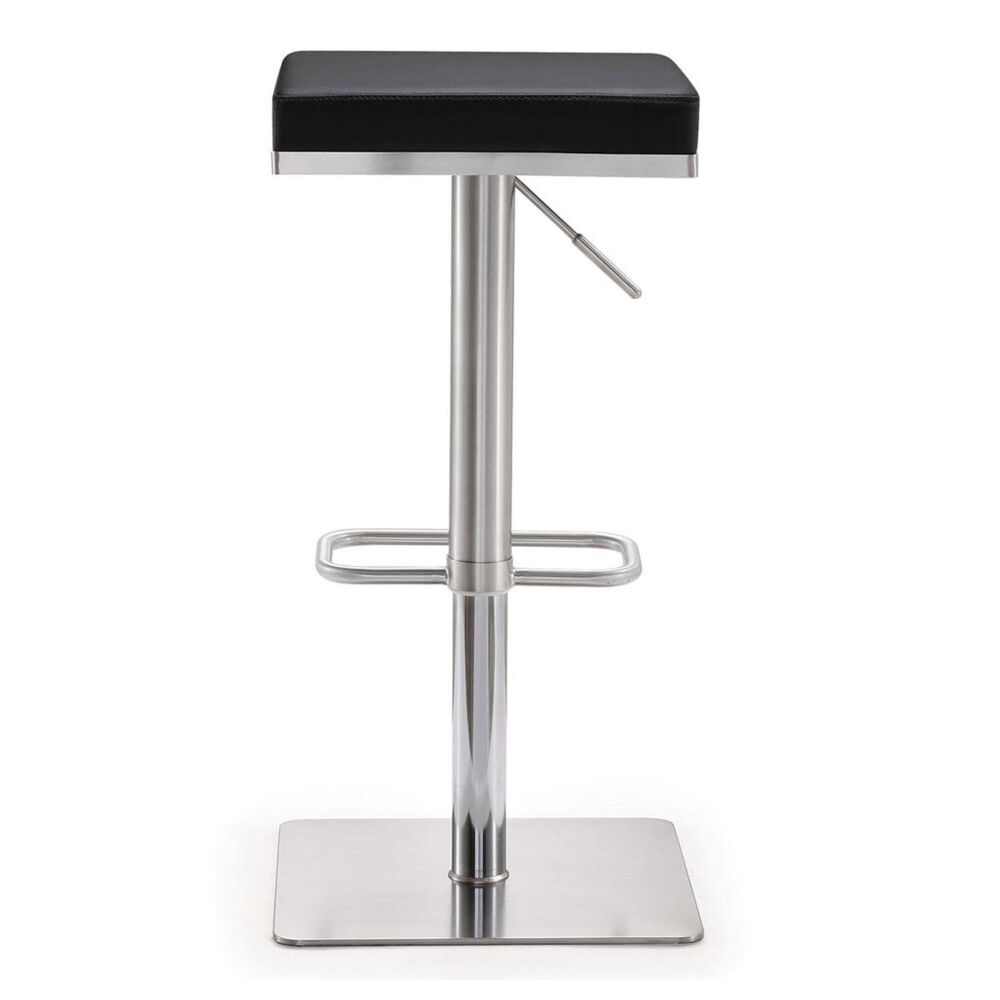 Tov Furniture Bari Black Stainless Steel Adjustable Barstool, , large