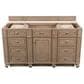James Martin Vanities Bristol 60" Single Bathroom Vanity in Whitewashed Walnut with 3 cm Carrara White Marble Top and Rectangular Sink, , large