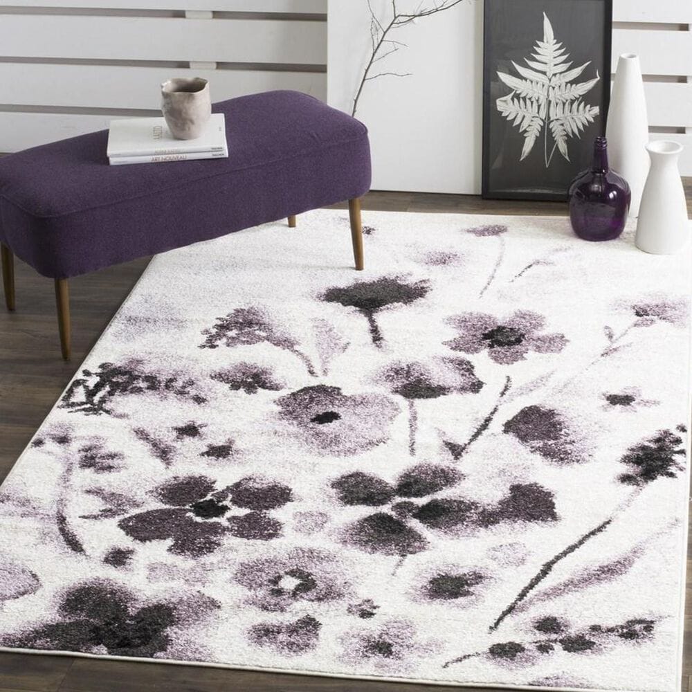 Safavieh Adirondack ADR127L 5"1" x 7"6" Ivory and Purple Area Rug, , large