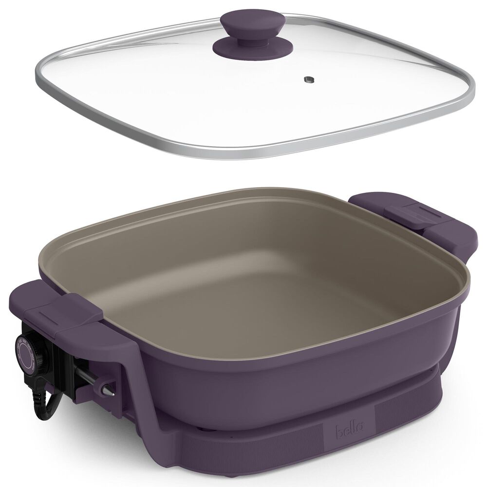 Bella 12&quot; Make and Take Electric Skillet in Plum, , large