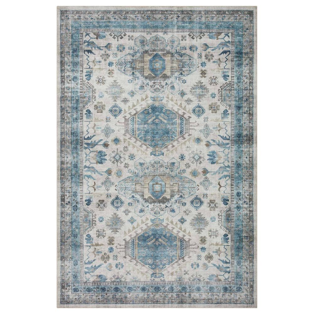Loloi II Heidi 7"6" x 9"6" Ivory and Ocean Area Rug, , large