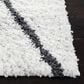 Safavieh August Shag 2"2" x 9" Ivory and Dark Grey Runner, , large
