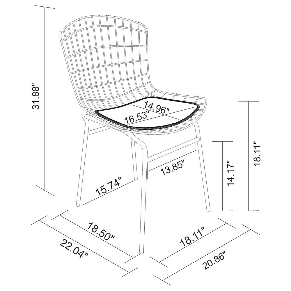 Dayton Madeline 2-Piece Chair with Seat Cushion Set in Charcoal Grey/Black, , large