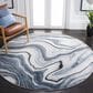 Safavieh Craft 9" Round Blue and Grey Area Rug, , large