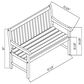 International Home Miami 47" All-Weather Outdoor Bench with Armrests in Natural, , large