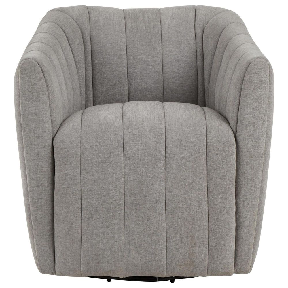 LumiSource Finley Swivel Accent Chair in Taupe, , large