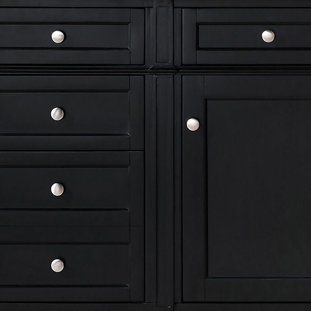James Martin Vanities Brittany 60&quot; Single Bathroom Vanity in Black Onyx with 3 cm Victorian Silver Quartz Top and Rectangular Sink, , large