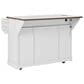 HOMLUX 58" Kitchen Island with Drop Leaf in White and Brown, , large