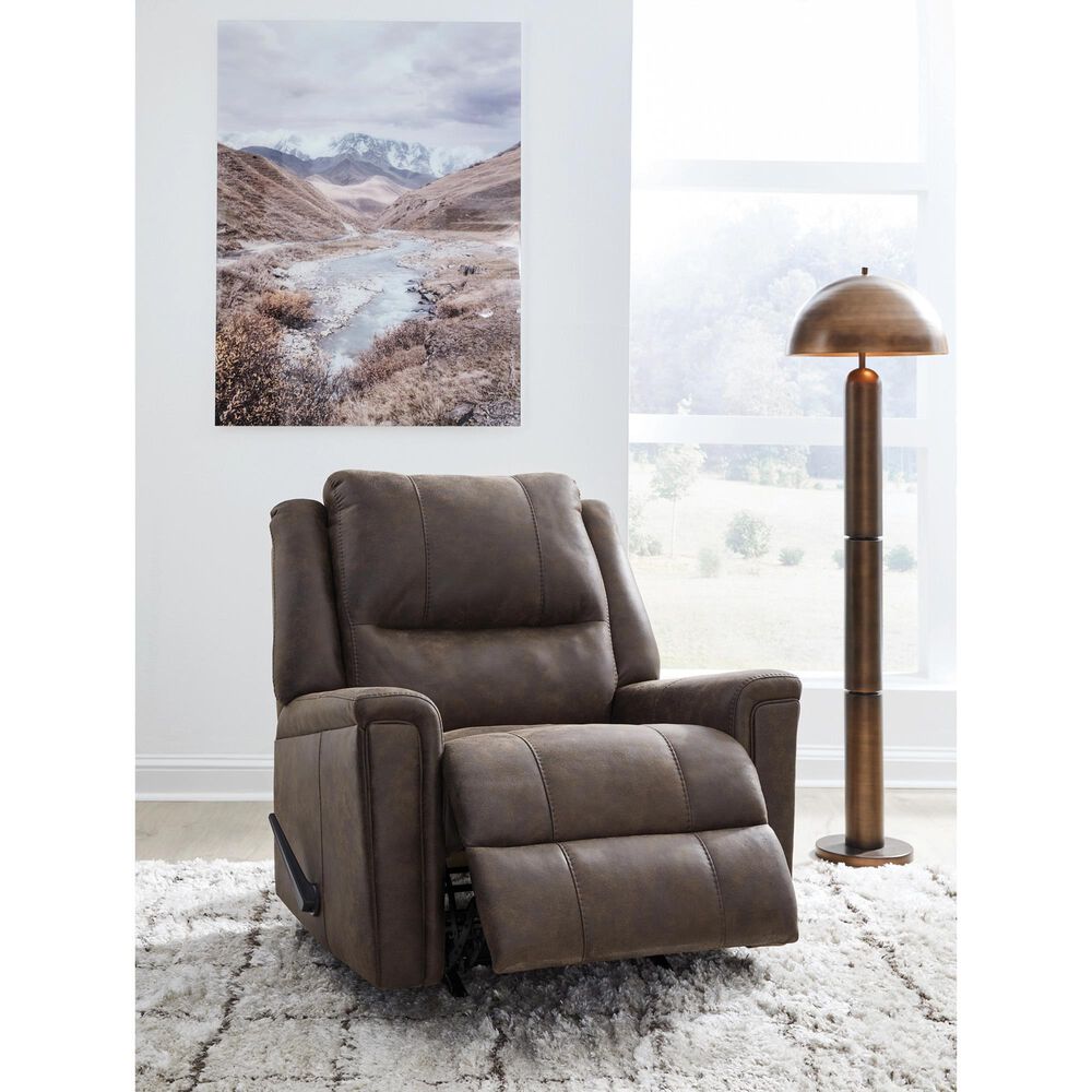 Ashley Lixtowel Manual Rocker Recliner in Walnut, , large