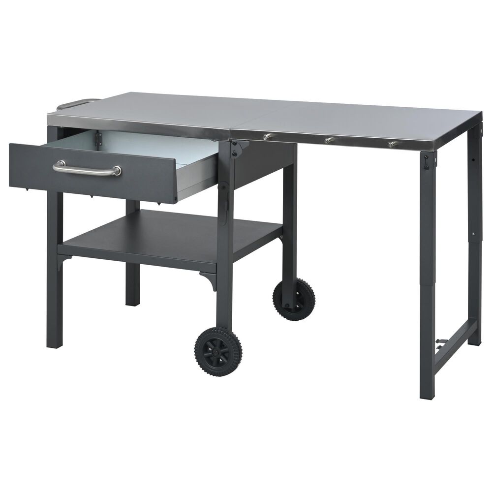 Hearth and Haven Outdoor Foldable Kitchen Cart with Side Table in Gray, , large