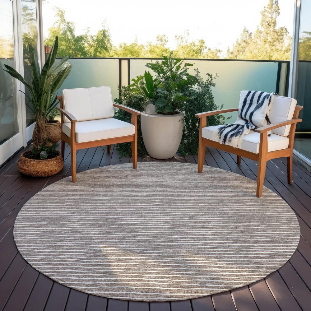 Dalyn Rug Company Laidley 6&#39; Round Taupe Indoor/Outdoor Area Rug, , large
