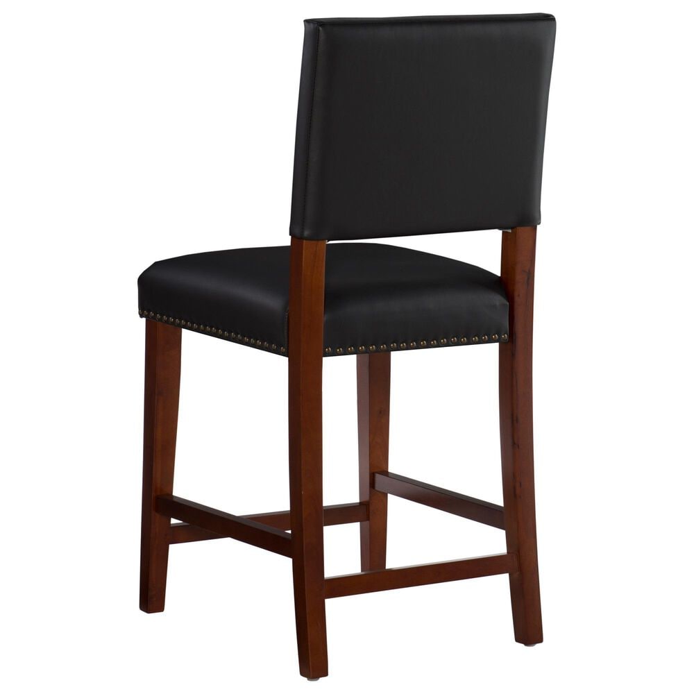 Linden Boulevard Brook Counter Stool with Black Upholstery in Cherry, , large