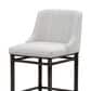 Armen Living Marvin Counter Height Stool with Ivory Upholstery in Antique Pewter, , large