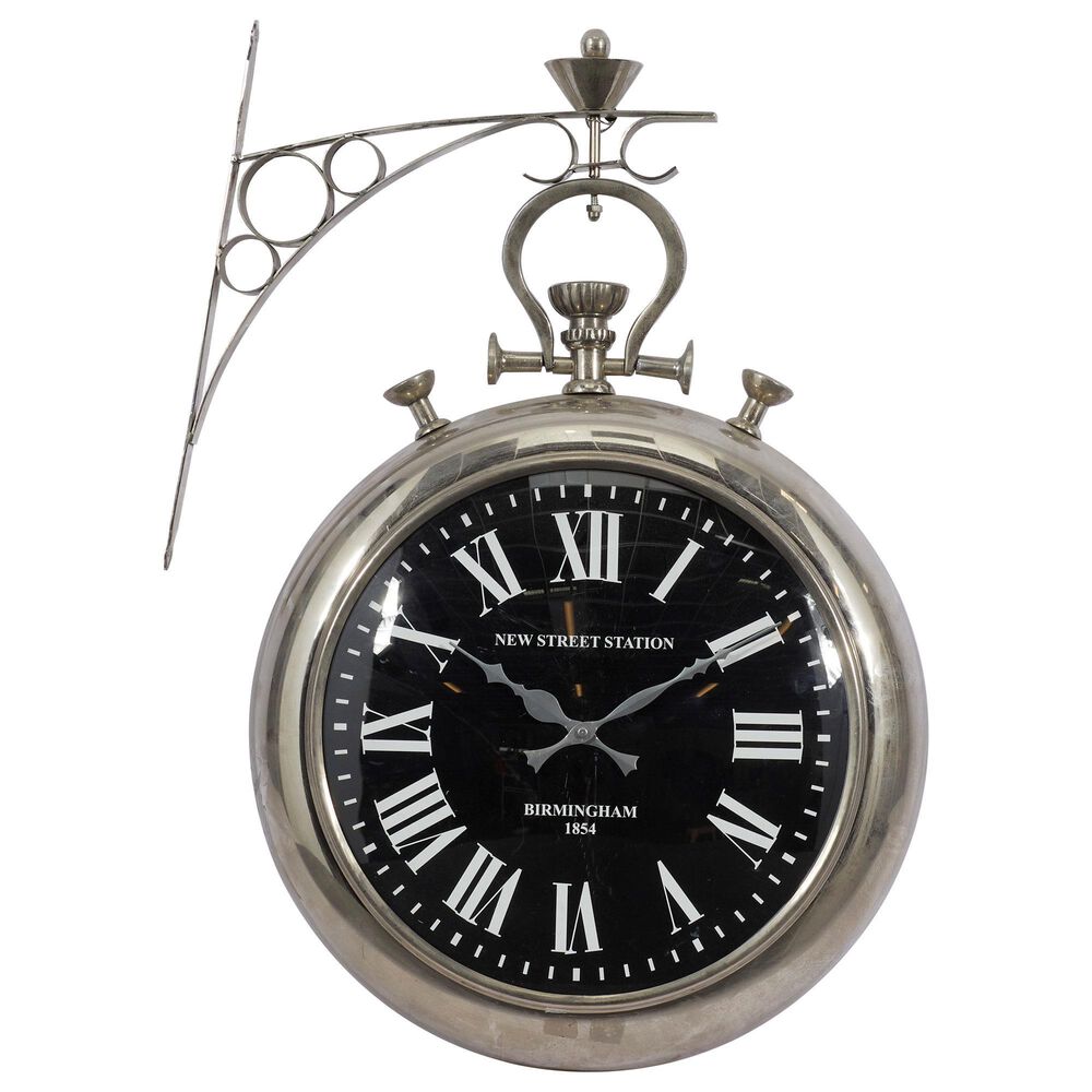 Maple and Jade 22" x 16" Wall Clock in Silver, , large