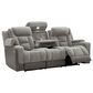 Ashley Mixed Motion Power Reclining Sofa in Shadow, , large