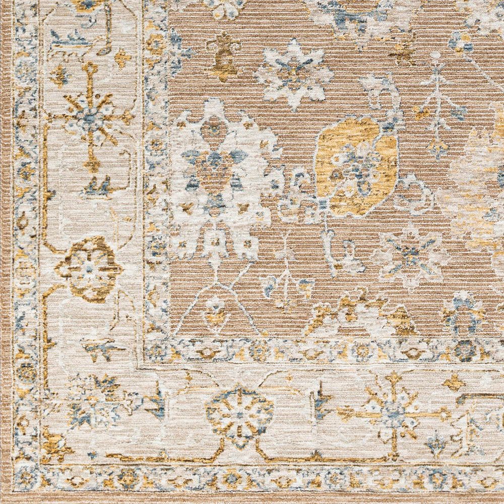 Surya Reina Tan, Light Brown, Light Gray, Cream, Denim, Mustard and Olive 6&#39;7&quot; Round Area Rug, , large