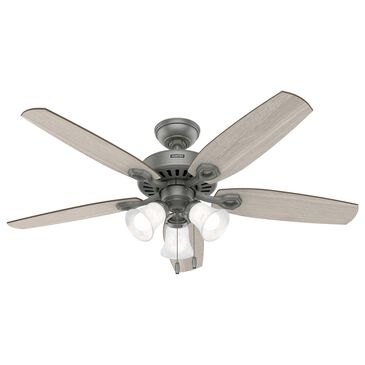 Hunter Builder Plus 52" Ceiling Fan with Lights in Matte Silver, , large