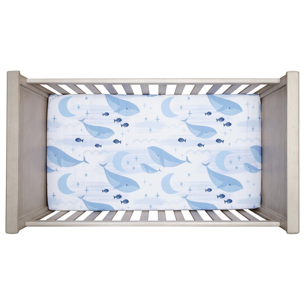 Lambs and Ivy Bubbles and Squirt Whale/Ocean Aquatic 3-Piece Baby Crib Bedding Set in Blue and White, , large