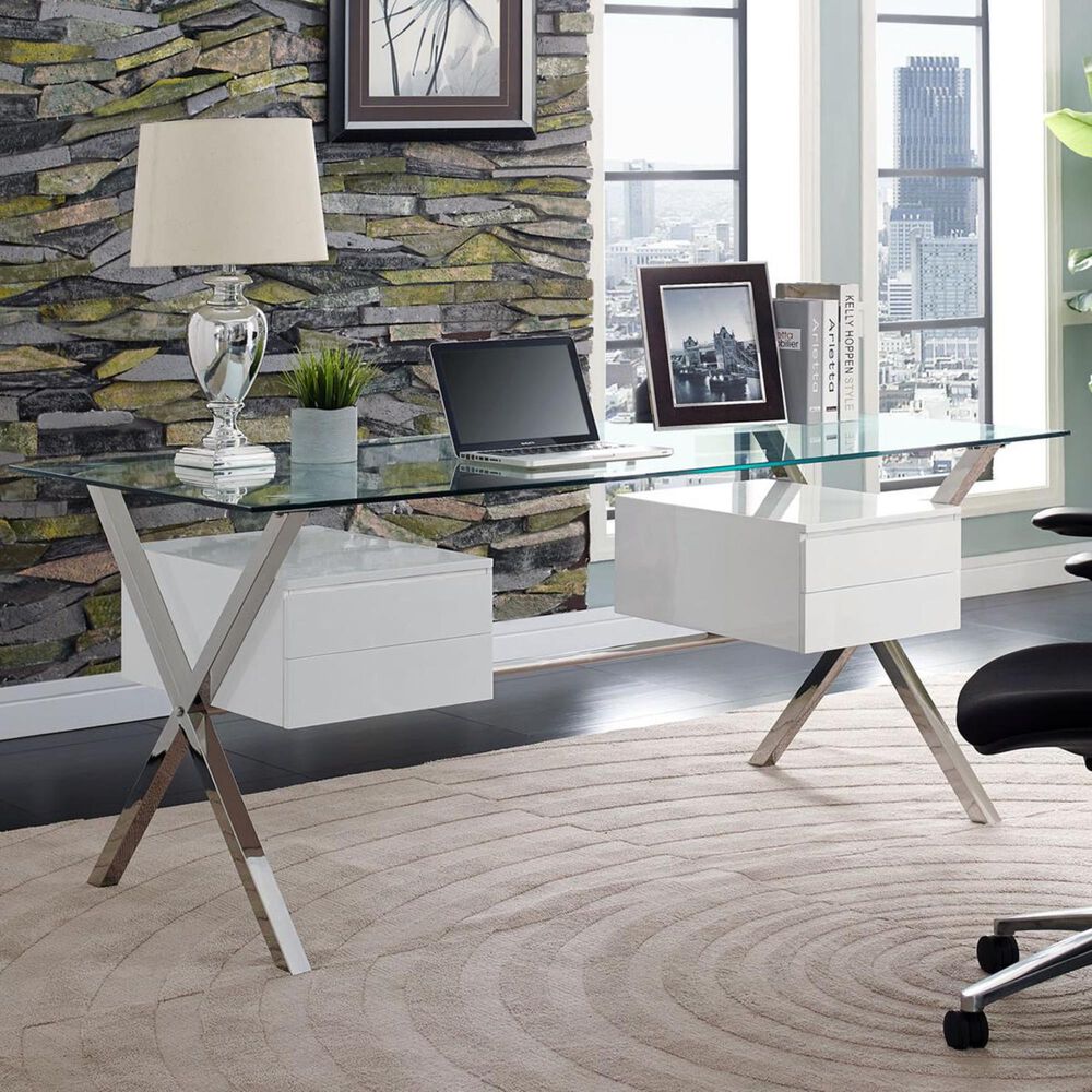 Modway Abeyance Office Desk in White, , large