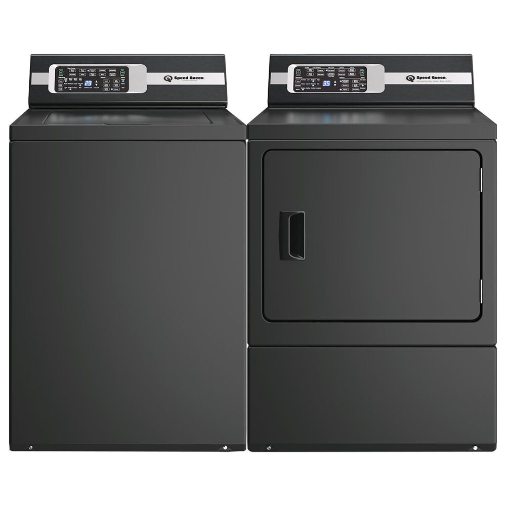 Speed Queen 3.2 Cu. Ft. Top Load Washer and 7 Cu. Ft. Gas Dryer Laundry Pair in Matte Black, , large