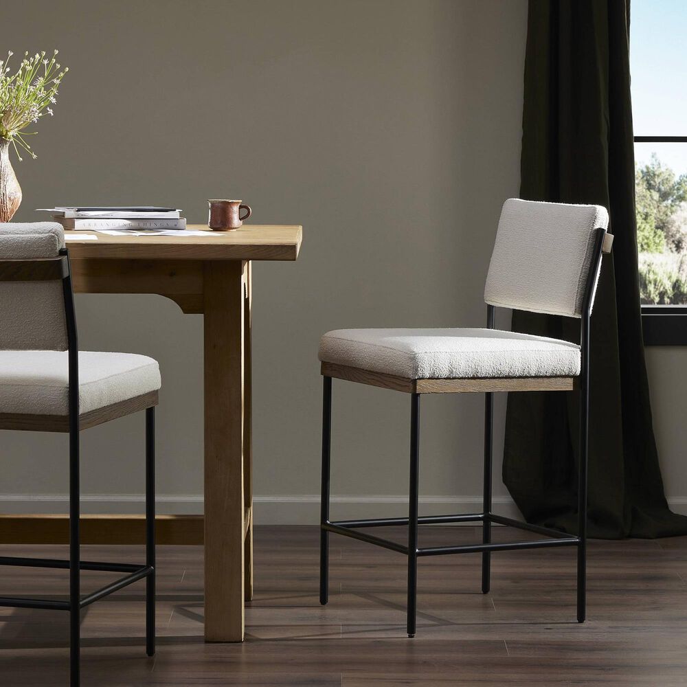 Four Hands Benton Counter Stool in Drifted Oak and Midnight, , large