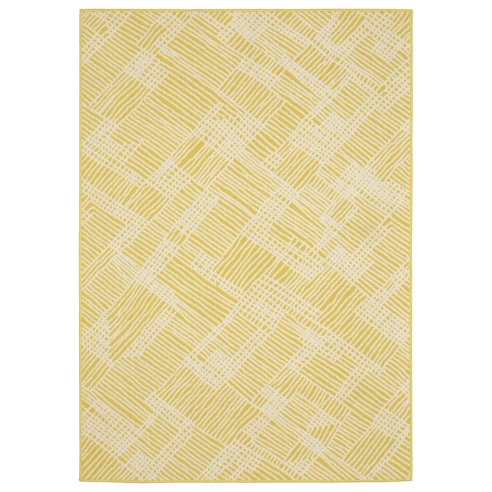 Oriental Weavers Havana Yellow and Ivory 1"10" x 7"3" Indoor/Outdoor Runner, , large
