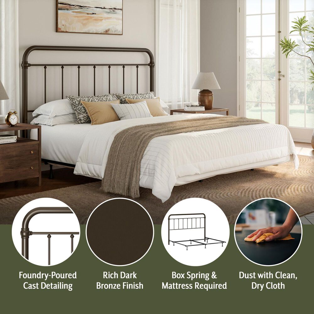 Richlands Furniture Kirkland King Slat Metal Bed in Dark Bronze, , large