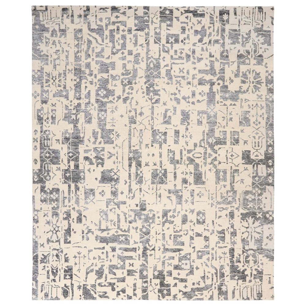 Nourison Silk Shadows 2" x 3" Ivory and Grey Area Rug, , large