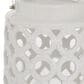 Maple and Jade 11" Circles Decorative Indoor/Outdoor Decorative Candle Lantern in Polished White and Silver, , large