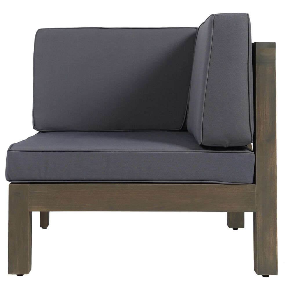 Noble House Brava 5-Piece Patio Sectional Set in Dark Gray, , large