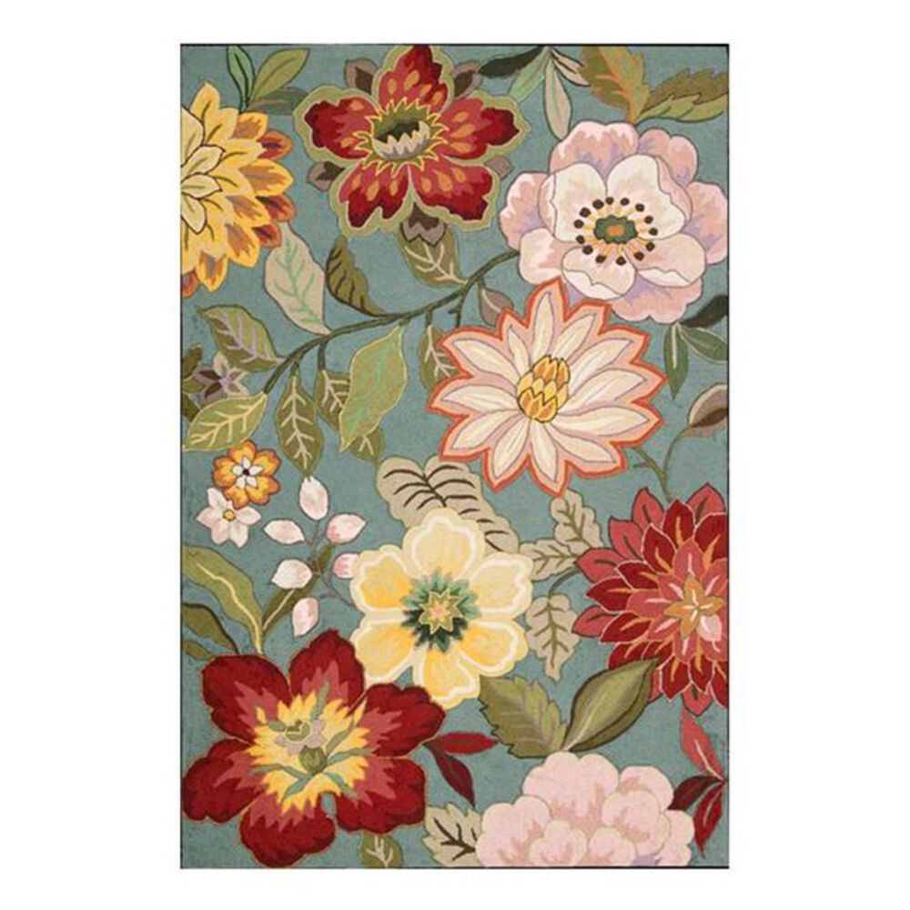 Nourison Fantasy FA18 5' x 7'6" Aqua Area Rug, , large