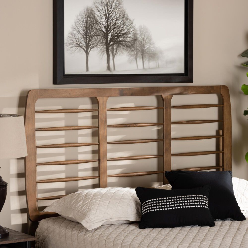 Baxton Studio Carolyn Full Slat Headboard in Ash Walnut, , large