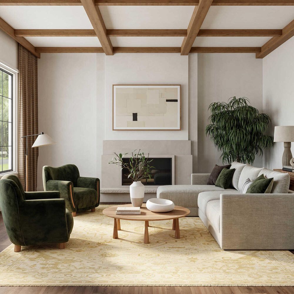 Nourison Antique Bloom Beige 5'6" x 8'6" Area Rug, , large