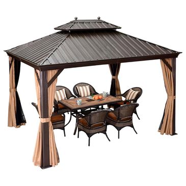 HOMLUX 10" x 12" Hardtop gazebo with double roof in Bronze, , large